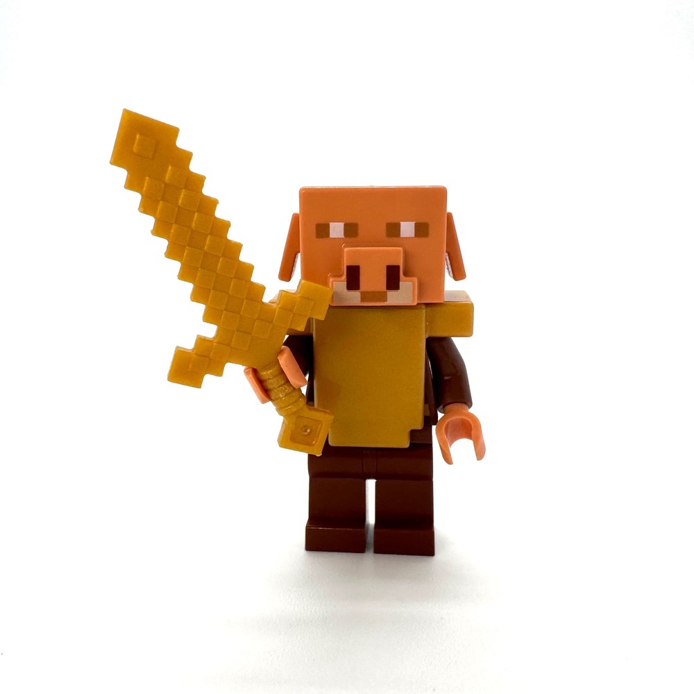 LEGO‎ Minecraft Piglin Minifigure Gold Chestplate Sword Nether Mob